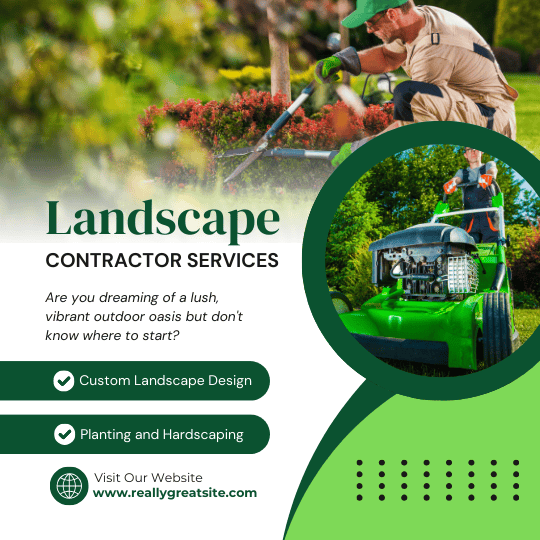 Green and White Modern Landscape Contractor Services Instagram Post